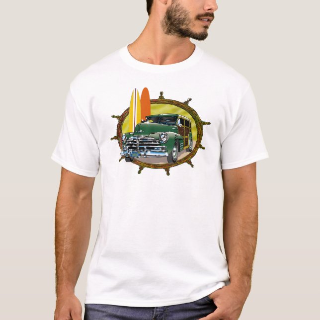 T-shirt Carro clássico arborizado velho (Frente)