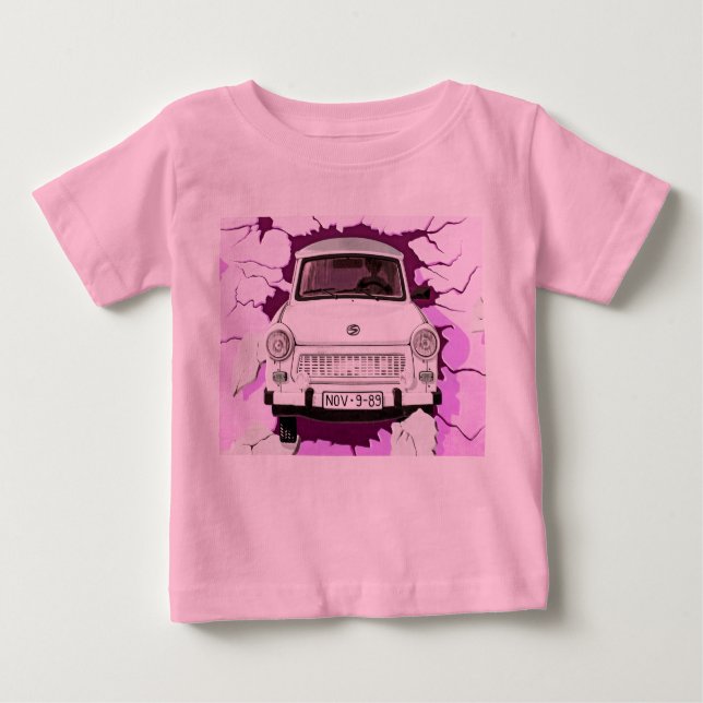 T-shirt Carro de Trabant e muro de Berlim (Frente)