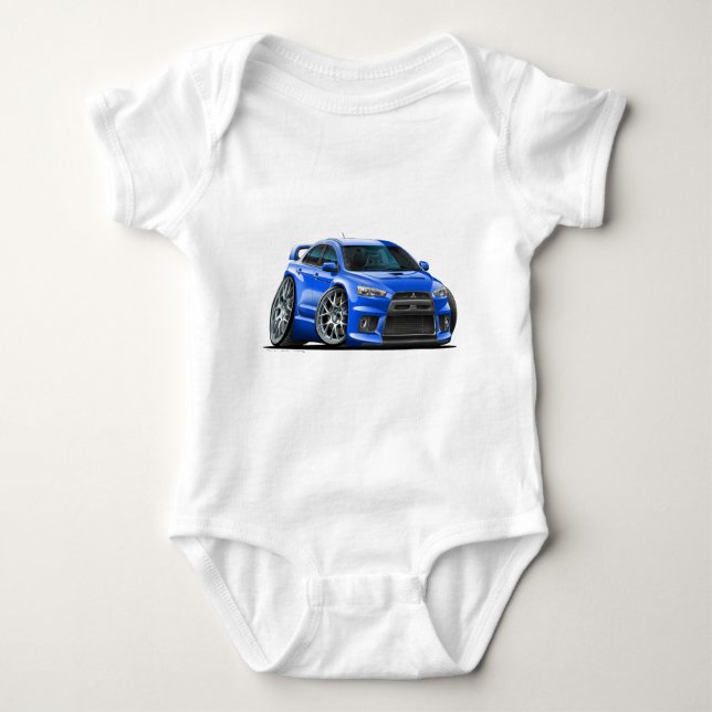 T-shirt Carro do azul de Mitsubishi Evo (Frente)