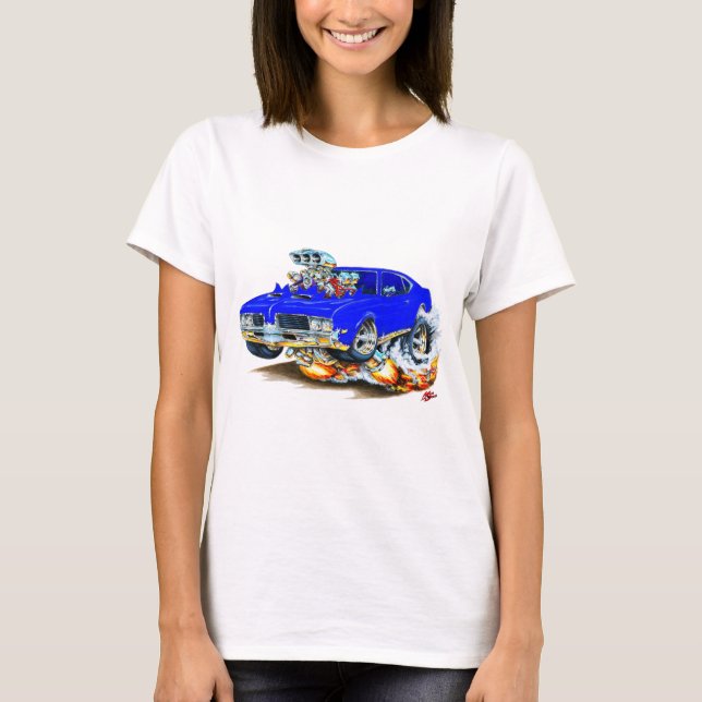 T-shirt Carro do azul do cutelo de 1969 velhos (Frente)