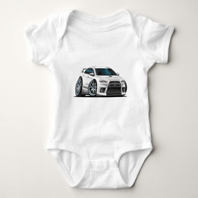 T-shirt Carro do branco de Mitsubishi Evo (Frente)