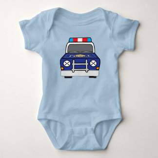 T-shirt Carro-patrulha azul corajoso da polícia