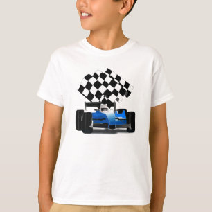 T-shirt Carro Raça Azul com Sinalizador Verificado