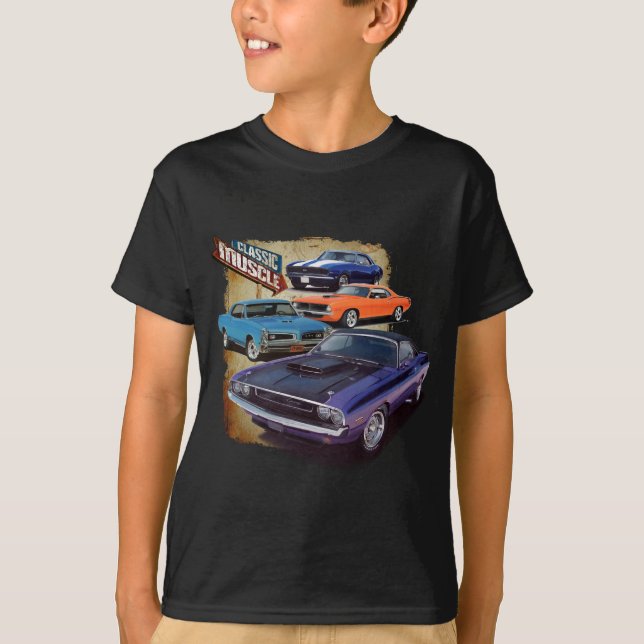 T-shirt Carros americanos do músculo (Frente)