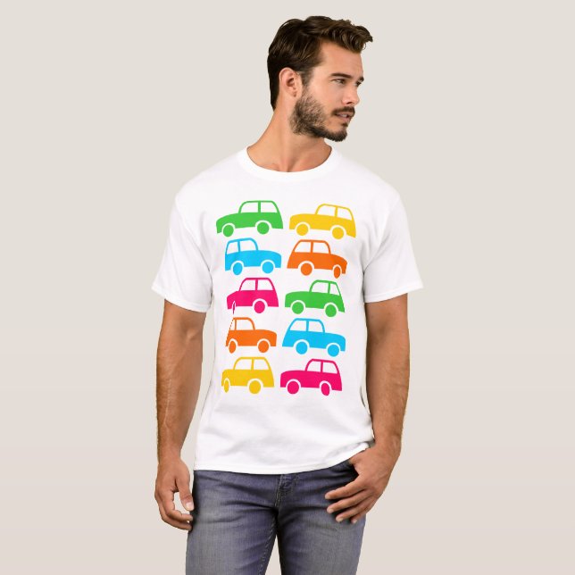T-shirt Carros Coloridos (Frente Completa)