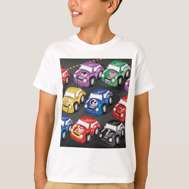 T-shirt Carros de Corrida em Estrada (Frente)