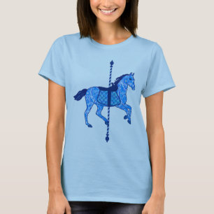 T-shirt Carrossel Horse - Cobalto e Azul-Céu