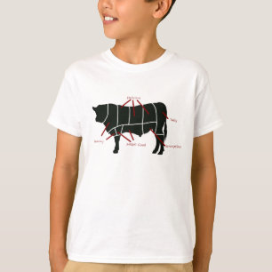 T-shirt Carta do carniceiro da carne - carne saboroso