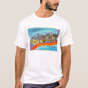 T-shirt Cartão das viagens vintage de New-jersey NJ dos