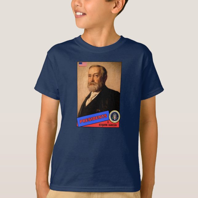 T-shirt Cartão de beisebol de Benjamin Harrison (Frente)