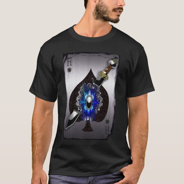 T-shirt cartão de jogo do ás de espada (Frente)