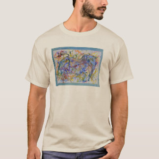 T-shirt Cartão do elefante do Squiggle da aguarela