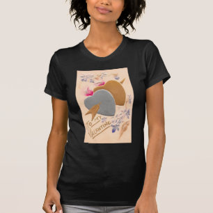 T-shirt Cartão dos namorados dos corações da prata & do