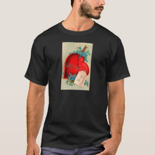 T-shirt Cartão postal do Dia dos Namorados vintage com gra