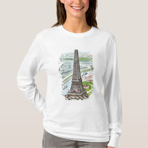 T-shirt Cartão que descreve a torre Eiffel
