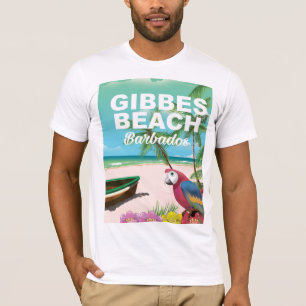 T-shirt Cartaz de férias da Praia Gibbes Barbados