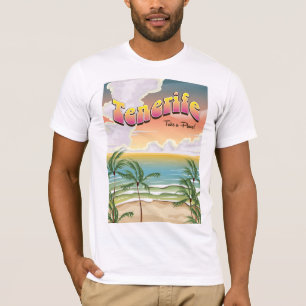 T-shirt cartaz de férias na praia de Tenerife