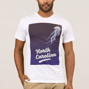 T-shirt cartaz de viagem da Água-viva da Carolina do Norte