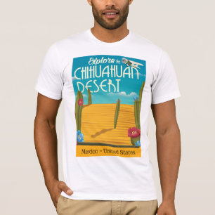T-shirt Cartaz de viagem do Deserto de Chihuahuan EUA Méxi