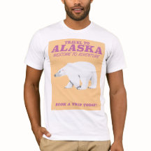 Cartaz de viagem vintage do urso polar do Alasca