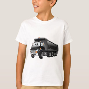 T-shirt Cartoon Black Dump Truck 10w