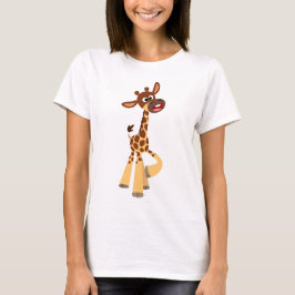 T-shirt Cartoon Bonito Girafa Mulher-T-Shirt