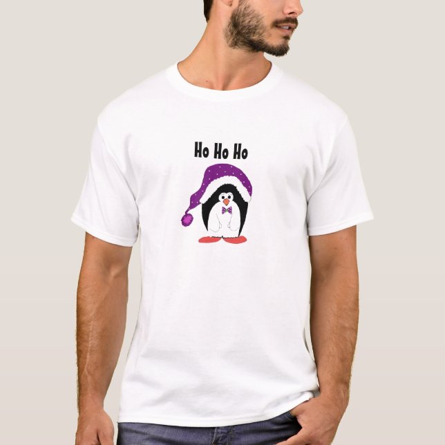 T-shirt Cartoon Christmas Penguin (Frente)