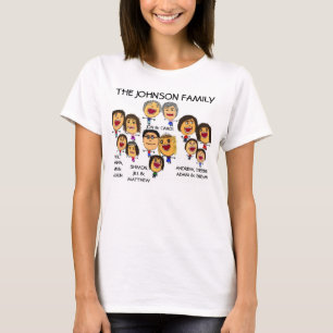 T-shirt Cartoon de diversão da família louca