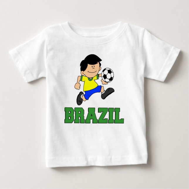 T-shirt Cartoon de futebol do Brasil (Frente)