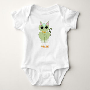 T-shirt Cartoon de gatinho verde e bonito
