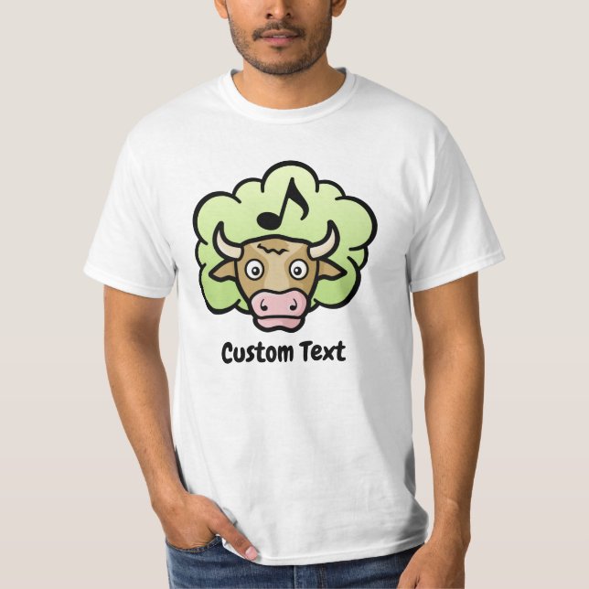 T-Shirt Cartoon De Metano De Vaca (Frente)