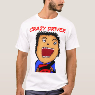 T-shirt Cartoon de motorista maluco