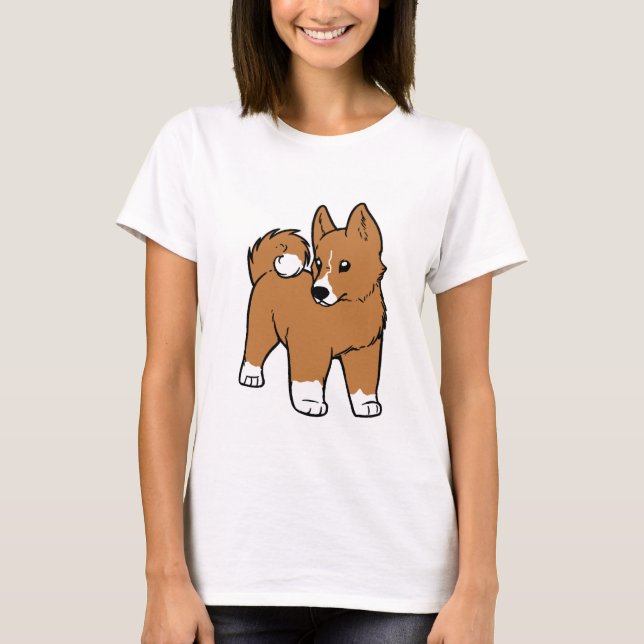 T-shirt cartoon do basenji (Frente)