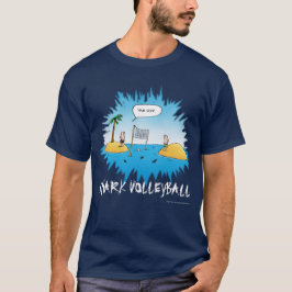 T-shirt Cartoon Engraçado de Voleibol de Tubarão