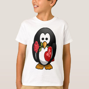 T-shirt Cartoon Engraçado Pinguim Dia de os namorados Boni