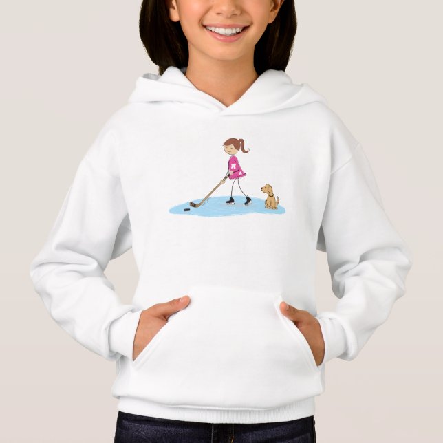 T-shirt Cartoon Hockey Girl (Frente)