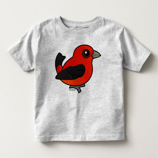 T-shirt Cartoon Scarlet Tanager (Frente)