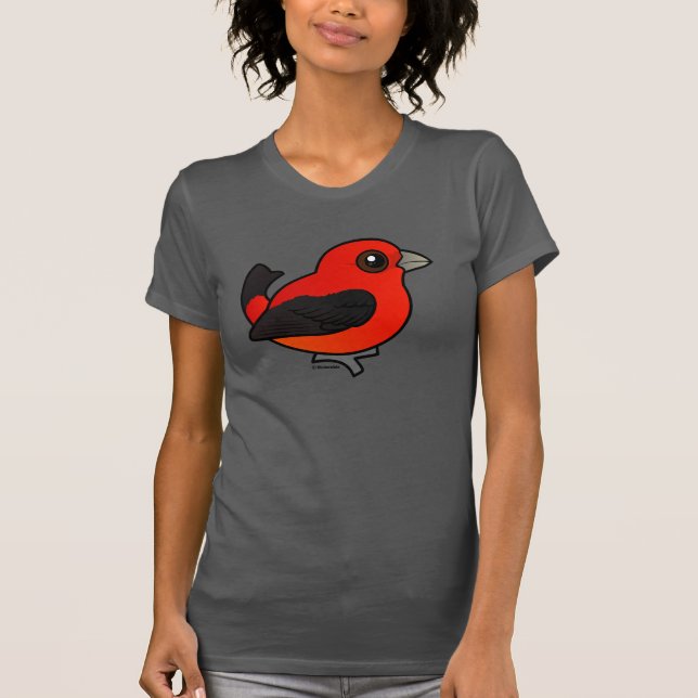 T-shirt Cartoon Scarlet Tanager (Frente)