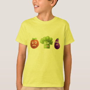 T-shirt Cartoons Engraçados Vegetais Crianças
