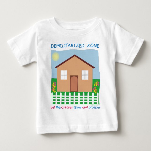 T-shirt Casa segura Zona desmilitarizada salvar as criança (Frente)