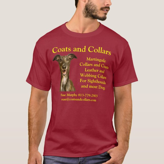 T-shirt Casacos e colares, galgo (Frente)