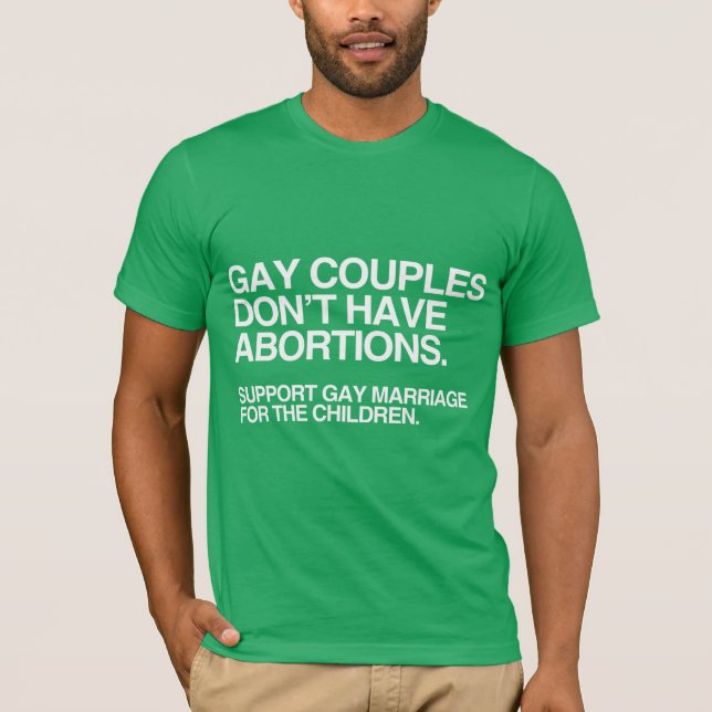 T-shirt CASAIS gay NÃO TÊM ABORÇÕES -.png (Frente)