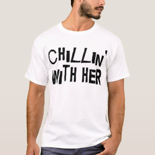 T-shirt Casal Chillin bonito com ela