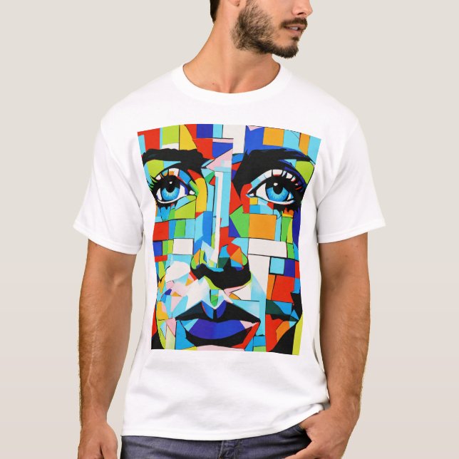 t-shirt casal com aspecto elegante (Frente)