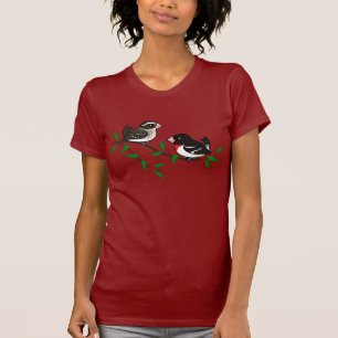 T-shirt Casal do Grosbeak do Rosa-breasted