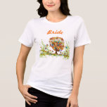 T-shirt Casamento Encantado do Branch do Lado da Floresta<br><div class="desc">Tons da Terra com um tronco marrom Árvore Flor Folksy Coleção de Casamento de Sangue de Flor Selvagem com todas as cores: Terracotta Laranja Cor-de-Obra Elegância Amarela e Festa de casamento Azul Flores. Imaginem uma primavera, verão ou caem em uma árvore branca romântica em uma floresta encantada ao longo de...</div>