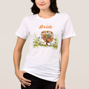 T-shirt Casamento Encantado do Branch do Lado da Floresta