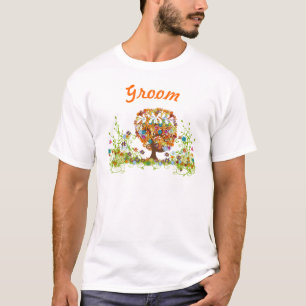 T-shirt Casamento Encantado do Groom do Branch do Lado da