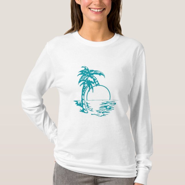 T-shirt Casamento Tropical Sunset (Frente)