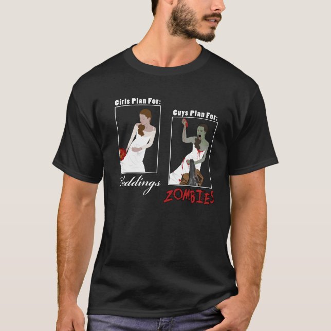 T-shirt Casamento + Zombies = Incrível (Frente)